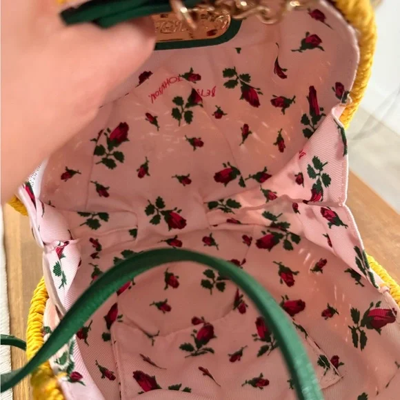 Betsey Johnson Pineapple Woven Crossbody Bag with wrist strap - Picture 8 of 9